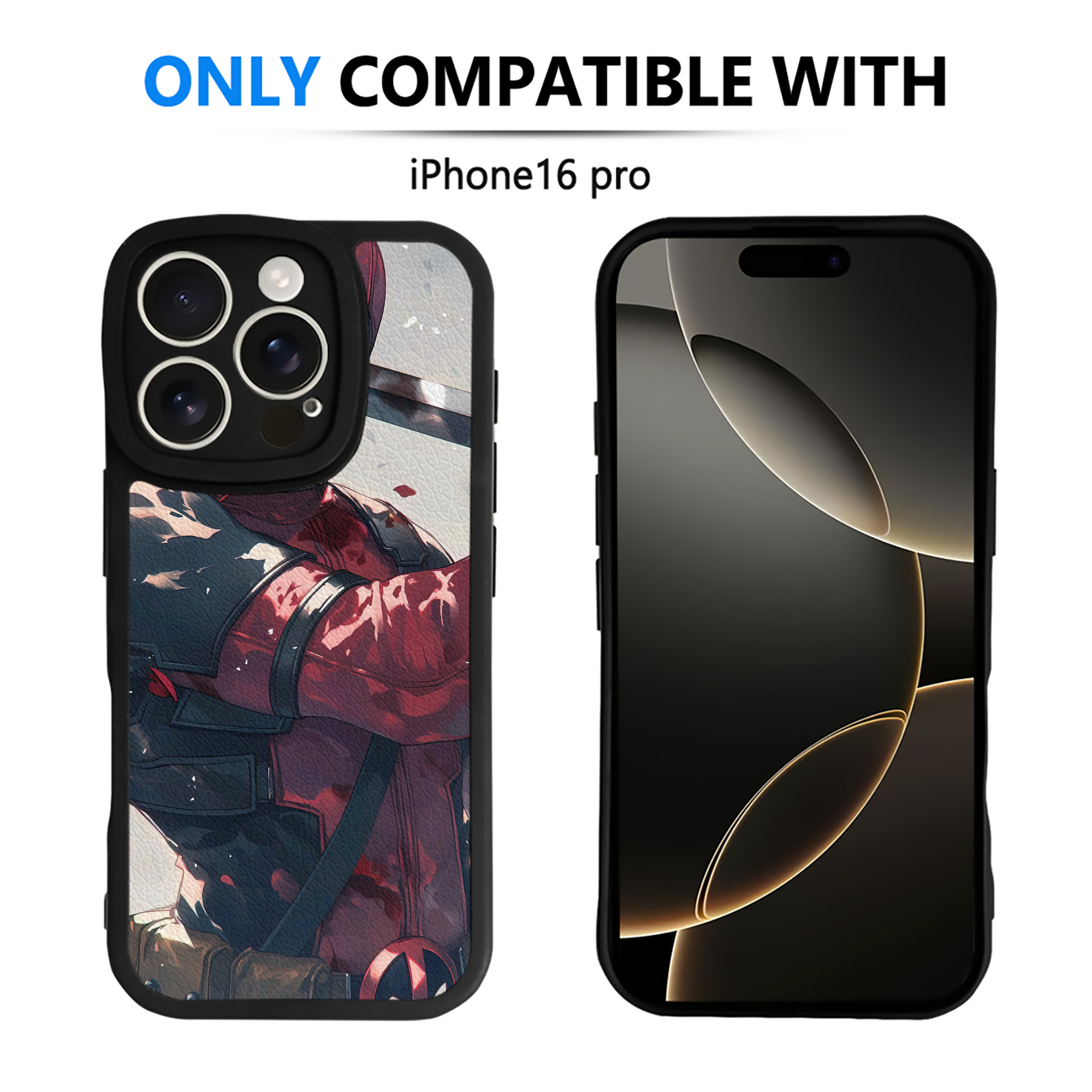 （画像用） Deadpool デッドプール 【iPhone 16シリーズ対応】シリコンスマホケース（レザー調） 材質：シリコン